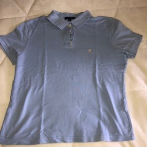 Boys Burberry short sleeve button t-shirt.